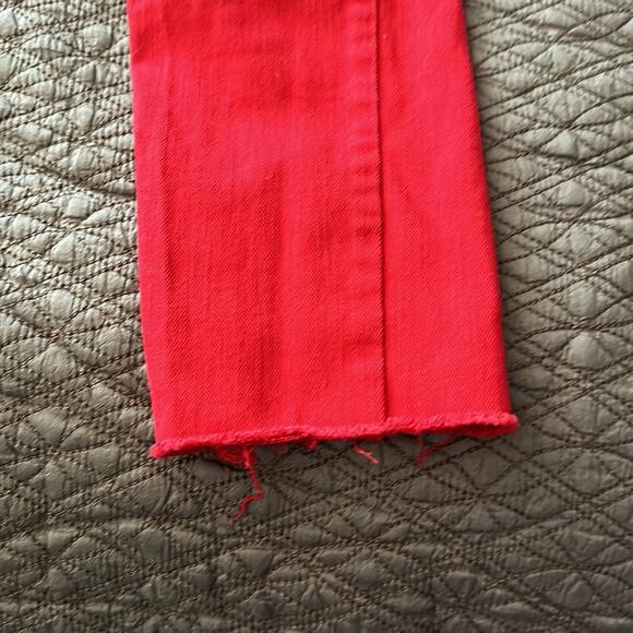 Levi's | Demi Curve Low Rise Skinny Red Jeans with Raw Hems Size 5/27 - Picture 8 of 12